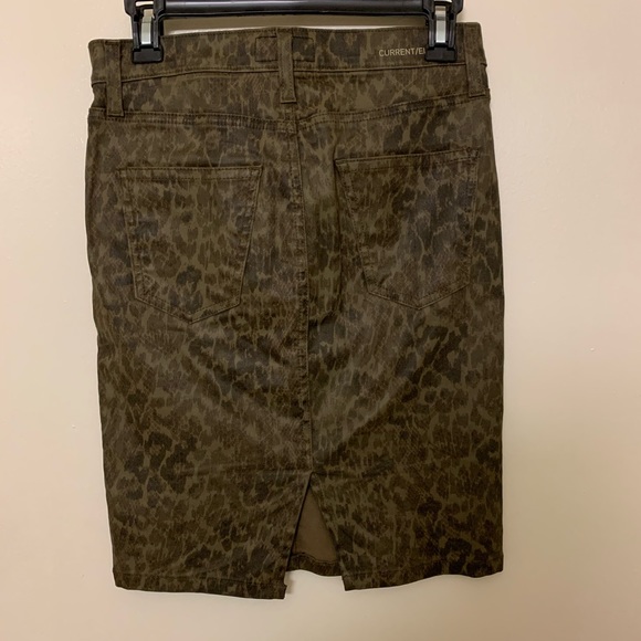 Current/Elliott zip leopard print stiletto skirt - Picture 3 of 4